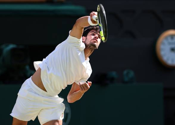 Carlos Alcaraz ESP , Mens Singles, Gentlemen s Singles Tennis Wimbledon 2025 Grand Slam ITF ATP WTA AELTC London Great Britain 11 July 2025 Copyright: xJuergenxHasenkopfx