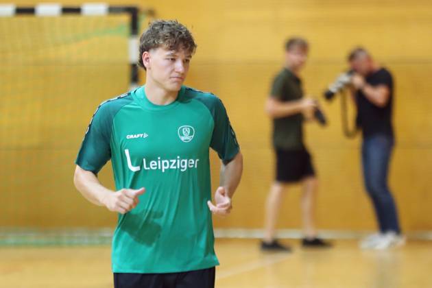HBL1 Training kick-off of SC DHfK Leipzig, 17 07 25 Tom Koschek 76, SC DHfK Leipzig Handball, DAIKIN HBL, Season 2025 2026, Training kick-off of SC DHfK Leipzig on 17 07 25 in the Quarterback Immobilien Arena Leipzig Kleine Arena Copyright: xBEAUTIFULxSPORTS JanxKaeferx
