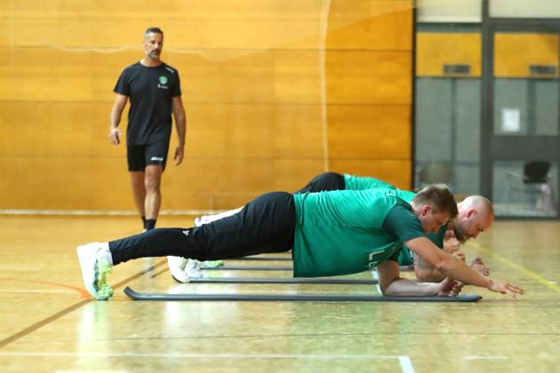 HBL1 Training kick-off of SC DHfK Leipzig, 17 07 25 Franz Semper 32, SC DHfK Leipzig in the foreground Handball, DAIKIN HBL, Season 2025 2026, Training kick-off of SC DHfK Leipzig on 17 07 25 in the Quarterback Immobilien Arena Leipzig Kleine Arena Copyright: xBEAUTIFULxSPORTS JanxKaeferx