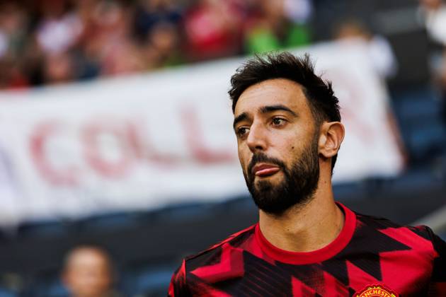 250719 Bruno Fernandes of Manchester United ahead of the friendly football match between Manchester United and Leeds United on July 19, 2025 in Stockholm Photo Tobias Sterner BILDBYRAN COP 254 TS0371 fotboll football soccer fotball träningsmatch friendly match manchester united leeds united bbeng Copyright: TOBIASxSTERNER BB250719TS009
