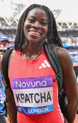 Novuna London Athletics Meet, London, UK. 19 July 2025. London, UK, 19 July 2025. KPATCHA Hilary celebrates after taking 3rd place in the Womens Long Jump during the Novuna London Athletics Meet 2025, part of the Wanda Diamond League at London Stadium, Queen Elizabeth Park, London, UK., Credit:Lee Floyd Avalon UK, London, London Stadium, Queen Elizabeth  Copyright: xLeexFloydx xAvalonx 1023708036