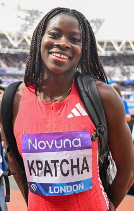 Novuna London Athletics Meet, London, UK. 19 July 2025. London, UK, 19 July 2025. KPATCHA Hilary celebrates after taking 3rd place in the Womens Long Jump during the Novuna London Athletics Meet 2025, part of the Wanda Diamond League at London Stadium, Queen Elizabeth Park, London, UK., Credit:Lee Floyd Avalon UK, London, London Stadium, Queen Elizabeth  Copyright: xLeexFloydx xAvalonx 1023708212