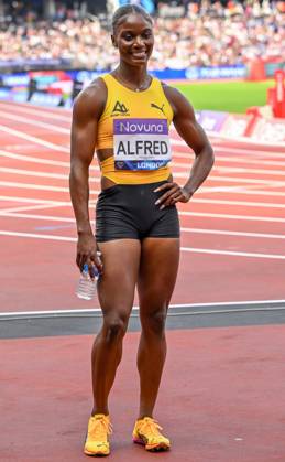 Novuna London Athletics Meet, London, UK. 19 July 2025. London, UK, 19 July 2025. ALFRED Julien wins the 200m Womens during the Novuna London Athletics Meet 2025, part of the Wanda Diamond League at London Stadium, Queen Elizabeth Park, London, UK., Credit:Lee Floyd Avalon UK, London, London Stadium, Queen Elizabeth  Copyright: xLeexFloydx xAvalonx 1023708885