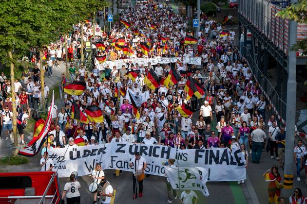 EURO 2025, European Womens Championship, Germany - Spain, Fan march