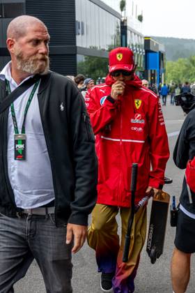 STAVELOT, BELGIUM: Lewis Hamilton, racing for the Ferrari team during the 2025 Formula 1 Belgian Grand Prix at the Circuit de Spa-Francorchamps in Stavelot, Belgium