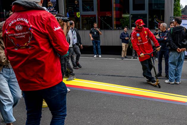 STAVELOT, BELGIUM: Lewis Hamilton, racing for the Ferrari team during the 2025 Formula 1 Belgian Grand Prix at the Circuit de Spa-Francorchamps in Stavelot, Belgium