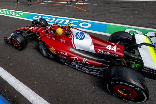 STAVELOT, BELGIUM: Lewis Hamilton, racing for the Ferrari team during the 2025 Formula 1 Belgian Grand Prix at the Circuit de Spa-Francorchamps in Stavelot, Belgium