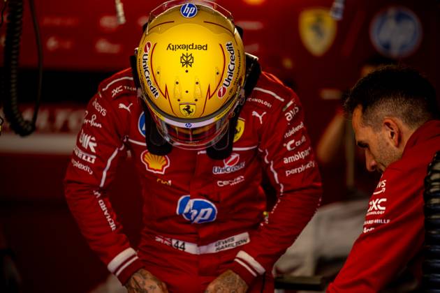 STAVELOT, BELGIUM: Lewis Hamilton, racing for the Ferrari team during the 2025 Formula 1 Belgian Grand Prix at the Circuit de Spa-Francorchamps in Stavelot, Belgium