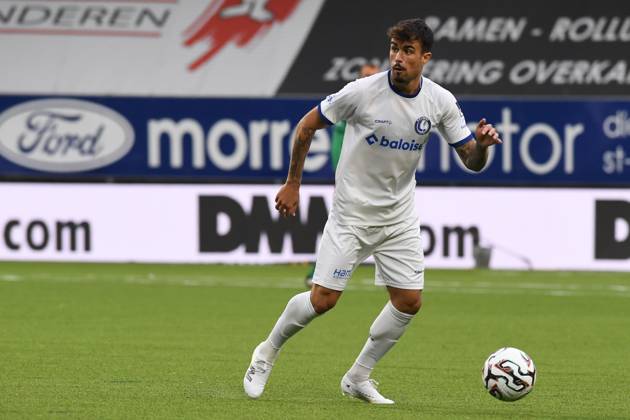 Gent s Tiago Araujo pictured in action during a soccer match between STVV and KAA Gent, Sunday 27 July 2025 in Sint-Truiden, on day 1 of the 2025-2026 Jupiler Pro League first division of the Belgian championship. JILLxDELSAUX  x130134855x