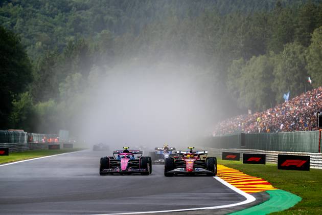 STAVELOT, BELGIUM: Lewis Hamilton, racing for the Ferrari team during the 2025 Formula 1 Belgian Grand Prix at the Circuit de Spa-Francorchamps in Stavelot, Belgium