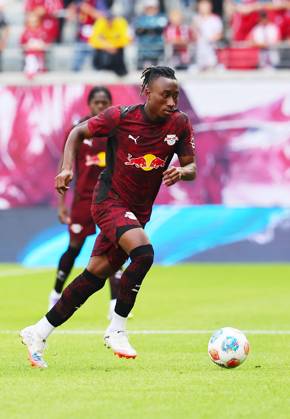 RB Leipzig Bergamo Test Match Leipzig, 02 08 2025, Red Bull Arena, Soccer, Test Match , RB Leipzig DEU vs Atalanta Bergamo ITA 1 2 1 0 , In the picture Yan Diomande 49, RB Leipzig , Picture Point
