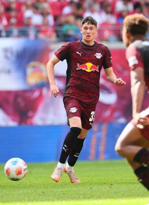 RB Leipzig Bergamo Test Match Leipzig, 02 08 2025, Red Bull Arena, Soccer, Test Match , RB Leipzig DEU vs Atalanta Bergamo ITA 1 2 1 0 , In the picture Andrija Maksimovic 33, RB Leipzig , Picture Point