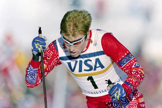 970225 Skiing, World Championships, 15 km, chase start Björn Dählie, Norway won  Copyright: BILDBYRAN BB970225BB067