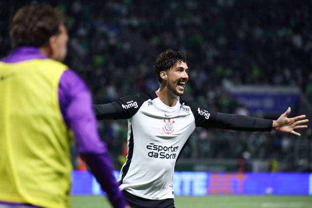 Palmeiras and Corinthians in the round of 16 of the Copa do Brasil Gustavo Henrique of Corinthians celebrates his goal during the match against Palmeiras in the second leg of the round of 16 of the Copa do Brasil, at Allianz Parque, west of Sao Paulo, this Wednesday, the 6th. SoO PAULO SoO PAULO BRAZIL Copyright: xMarinaxUezimax