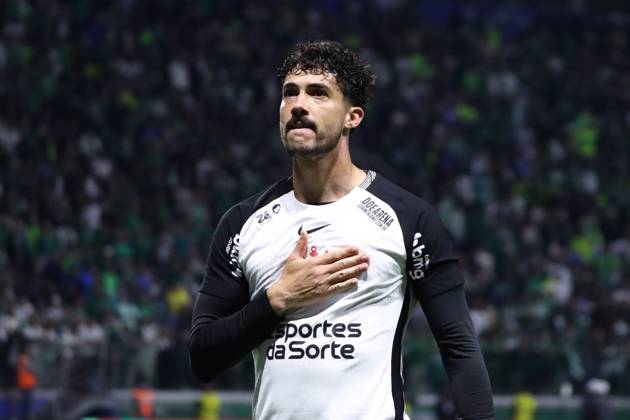 Palmeiras and Corinthians in the round of 16 of the Copa do Brasil Gustavo Henrique of Corinthians celebrates his goal during the match against Palmeiras in the second leg of the round of 16 of the Copa do Brasil, at Allianz Parque, west of Sao Paulo, this Wednesday, the 6th. SoO PAULO SoO PAULO BRAZIL Copyright: xMarinaxUezimax