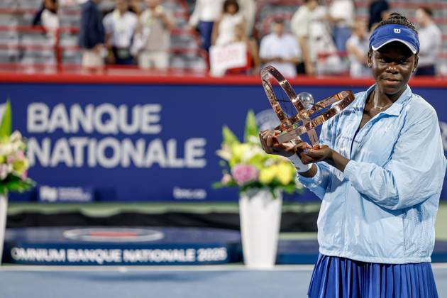 Victoria Mboko Canada after her first title of her career at the WTA Masters 1000 de MontrÃ al on IGA Centre Court against Naomi Osaka Japan TENNIS WTA 1000 NATIONAL BANK OPEN 2025 FINALE MBOKO OSAKA IGA STADIUM MONTREAL CANADA 07 08 2025 Montassar Yazidi PRESSE SPORTS MONTREAL IGA STADIUM Canada GermanyxJapanxUKxFrancexBelgiumxOUT  Copyright: xMontassarxYazidi PRESSExSPORTSx