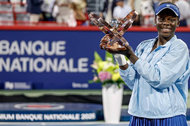 Victoria Mboko Canada after her first title of her career at the WTA Masters 1000 de MontrÃ al on IGA Centre Court against Naomi Osaka Japan TENNIS WTA 1000 NATIONAL BANK OPEN 2025 FINALE MBOKO OSAKA IGA STADIUM MONTREAL CANADA 07 08 2025 Montassar Yazidi PRESSE SPORTS MONTREAL IGA STADIUM Canada GermanyxJapanxUKxFrancexBelgiumxOUT  Copyright: xMontassarxYazidi PRESSExSPORTSx