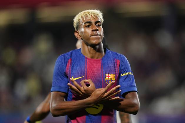 Sport Bilder des Tages ESP: FC Barcelona, Barca v Como 1907. Joan Gamper Trophy Lamine Yamal of FC Barcelona celebrates the 5-0 during the Joian Gaper Trophy match between FC Barcelona and Como 1907 played at Johan Cruyff Stadium on August 10, 2025 in Barcelona, Spain. kpng Copyright: xSergioxRuizx xImagox PS_250810_BAR_COM_2526_052