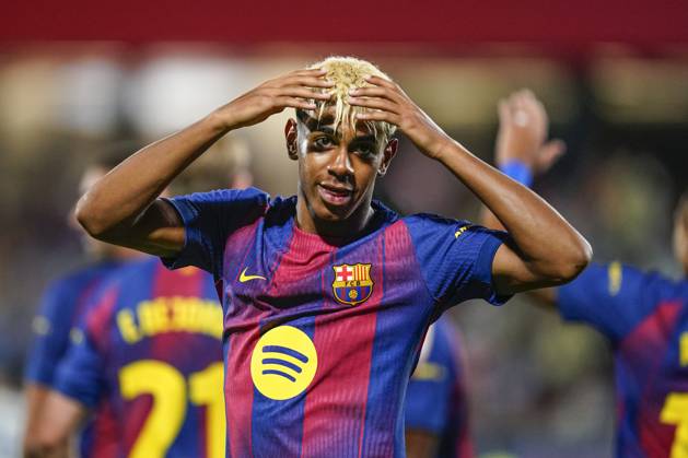 ESP: FC Barcelona, Barca v Como 1907. Joan Gamper Trophy Lamine Yamal of FC Barcelona celebrates the 5-0 during the Joian Gaper Trophy match between FC Barcelona and Como 1907 played at Johan Cruyff Stadium on August 10, 2025 in Barcelona, Spain. kpng Copyright: xSergioxRuizx xImagox PS_250810_BAR_COM_2526_054