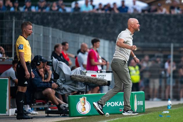 Erik ten Hag Bayer Leverkusen, Trainer , GER, SG Sonnenhof Großaspach vs Bayer 04 Leverkusen, Fußball Herren DFB Pokal, 1 Runde, Saison 2025 2026, 15 08 2025 DFB regulations prohibit any use of photographs as image sequences and or quasi video GER, SG Sonnenhof Großaspach vs Bayer 04 Leverkusen, Fußball Herren DFB Pokal, 1 Runde, Saison 2025 2026, 15 08 2025 Aspach Copyright: xEibner-Pressefoto Memmlerx EP_MMR
