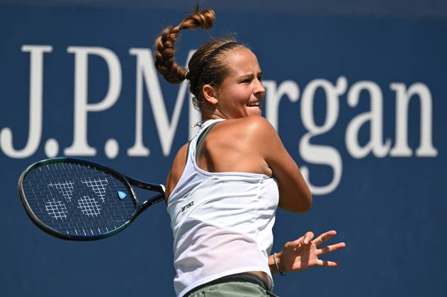 Belgian Hanne Vandewinkel pictured in action during a tennis game against Canadian Stakusic in the first round of the qualifications for the women s singles tournament of the 2025 US Open Grand Slam tennis tournament in New York City, USA, Tuesday 19 August 2025. TONYxBEHAR  x131571581x