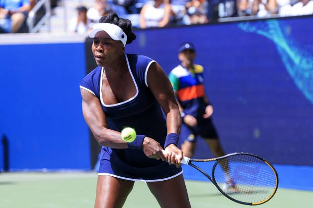 August 19, 2025, Flushing Meadows, New York, USA: Venus Williams (in photo) and Reilly Opelka during a mix doubles match against Karolina Muchova and Andrey Rublev at the 2025 US Open at USTA Billie Jean King National Tennis Center on Tuesday August 19, 2025 in the Flushing neighborhood of the Queens borough of New York City. JAVIER ROJAS PI Flushing Meadows USA - ZUMAp124 20250819_zaa_p124_017 Copyright: xJavierxRojasx