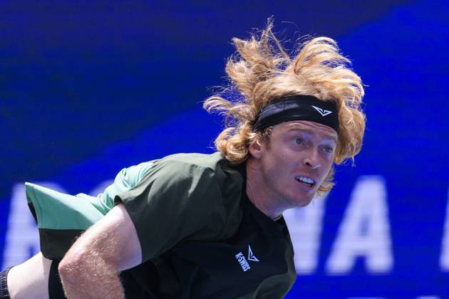 August 19, 2025, Flushing Meadows, New York, USA: Karolina Muchova and Andrey Rublev (in photo) during a mix doubles match against Venus Williams and Reilly Opelka at the 2025 US Open at USTA Billie Jean King National Tennis Center on Tuesday August 19, 2025 in the Flushing neighborhood of the Queens borough of New York City. JAVIER ROJAS PI Flushing Meadows USA - ZUMAp124 20250819_zaa_p124_019 Copyright: xJavierxRojasx