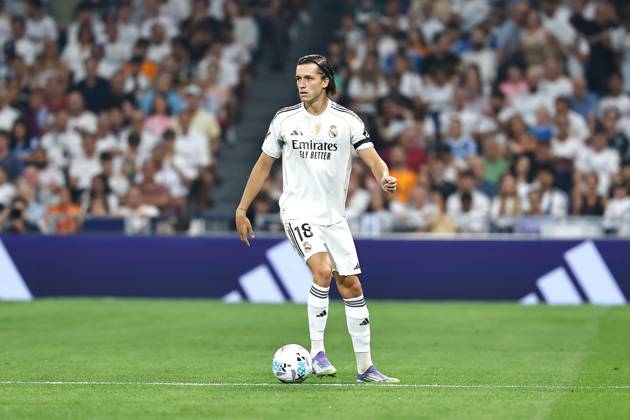Alvaro Carreras (Real), AUGUST 19, 2025 - Football Soccer : Spanish LaLiga EA Sports match between Real Madrid CF - CA Osasuna at the Estadio Santiago Bernabeu in Madrid, Spain. Noxthirdxpartyxsales aflo_300659024