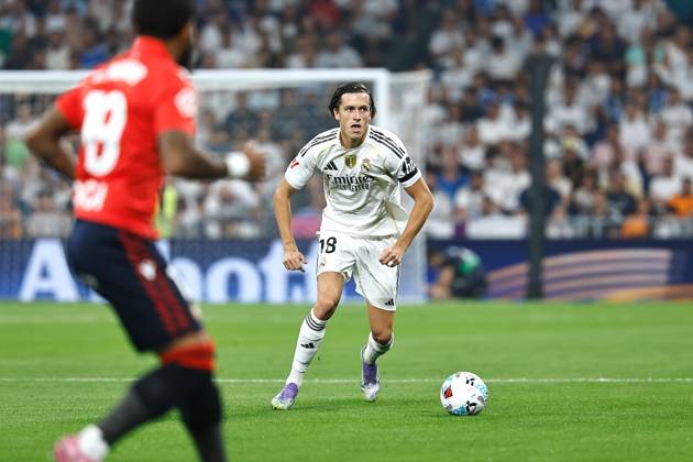 Alvaro Carreras (Real), AUGUST 19, 2025 - Football Soccer : Spanish LaLiga EA Sports match between Real Madrid CF - CA Osasuna at the Estadio Santiago Bernabeu in Madrid, Spain. Noxthirdxpartyxsales aflo_300659098