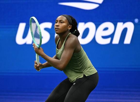 FLUSHING NY- AUGUST 21: Coco Gauff is seen on the practice court on Arthur Ashe Stadium at the USTA Billie Jean King National Tennis Center on August 21, 2025 in Flushing Queens. Copyright: xmpi04x