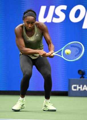 FLUSHING NY- AUGUST 21: Coco Gauff is seen on the practice court on Arthur Ashe Stadium at the USTA Billie Jean King National Tennis Center on August 21, 2025 in Flushing Queens. Copyright: xmpi04x