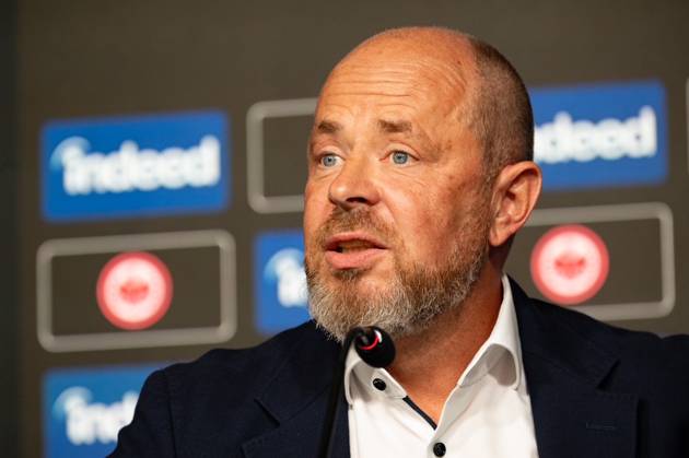2025 08 22 xVVx Football 1 Bundesliga Eintracht Frankfurt season kick-off press conference with board spokesman Axel Hellmann v l , Indeed Frank Hensgens is satisfied, speaks to the journalists DFL DFB REGULATIONS PROHIBIT ANY USE OF PHOTOGRAPHS as IMAGE SEQUENCES and or QUASI VIDEO Copyright: JoaquimxFerreira