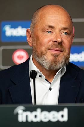 2025 08 22 xVVx Football 1 Bundesliga Eintracht Frankfurt season kick-off press conference with board spokesman Axel Hellmann v l , Indeed Frank Hensgens is satisfied DFL DFB REGULATIONS PROHIBIT ANY USE OF PHOTOGRAPHS as IMAGE SEQUENCES and or QUASI VIDEO Copyright: JoaquimxFerreira