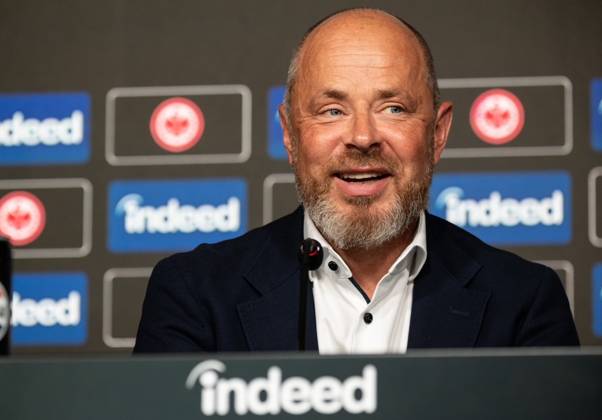 2025 08 22 xVVx Football 1 Bundesliga Eintracht Frankfurt season kick-off press conference with board spokesman Axel Hellmann v l , Indeed Frank Hensgens is satisfied DFL DFB REGULATIONS PROHIBIT ANY USE OF PHOTOGRAPHS as IMAGE SEQUENCES and or QUASI VIDEO Copyright: JoaquimxFerreira