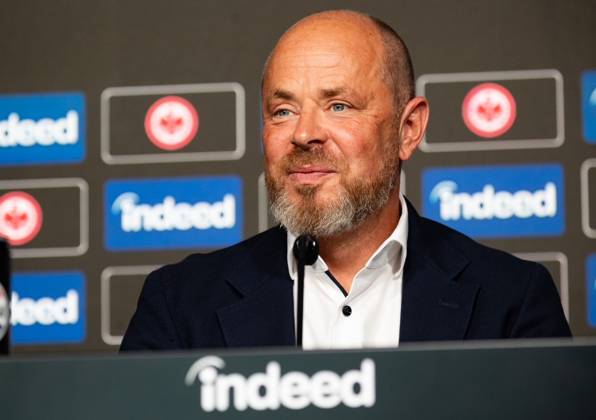 2025 08 22 xVVx Soccer 1 Bundesliga Eintracht Frankfurt season kick-off press conference with CEO Axel Hellmann v l , Indeed Frank Hensgens DFL DFB REGULATIONS PROHIBIT ANY USE OF PHOTOGRAPHS as IMAGE SEQUENCES and or QUASI VIDEO Copyright: JoaquimxFerreira