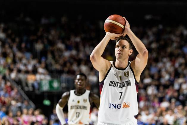 Test match Germany Spain 23 08 2025 Johannes Voigtmann Germany, 7 at the free throw line Test match Germany Spain, Cologne, Lanxessarena on 23 08 2025 Copyright: xBEAUTIFULxSPORTS Wunderlx