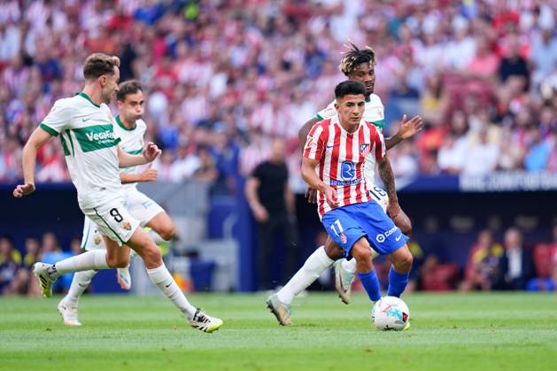 August 23, 2025, Madrid, Madrid, Spain: Thiago Almada of Atletico de Madrid in action during the Spanish League, LaLiga EA Sports, football match played between Atletico de Madrid and Elche CF at Riyadh Air Metropolitano stadium on August 23, 2025, in Madrid, Spain. Madrid Spain - ZUMAa181 20250823_zaa_a181_163 Copyright: xDennisxAgyemanx