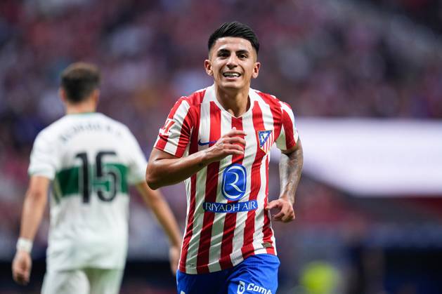 August 23, 2025, Madrid, Madrid, Spain: Thiago Almada of Atletico de Madrid smiles during the Spanish League, LaLiga EA Sports, football match played between Atletico de Madrid and Elche CF at Riyadh Air Metropolitano stadium on August 23, 2025, in Madrid, Spain. Madrid Spain - ZUMAa181 20250823_zaa_a181_253 Copyright: xDennisxAgyemanx