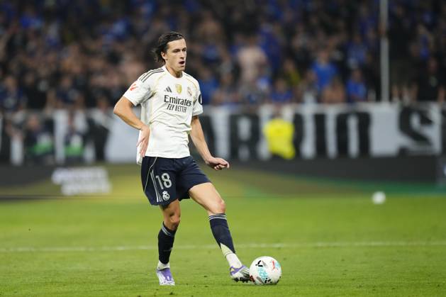 Real Oviedo v Real Madrid CF - LaLiga EA Sports Alvaro Carreras left-back of Real Madrid and Spain during the La Liga EA Sports match between Real Oviedo and Real Madrid CF at Carlos Tartiere on August 24, 2025 in Oviedo, Spain. Oviedo Spain Copyright: xJosexBretonx originalFilename:bretonhernandez-realovie250824_np7Hu