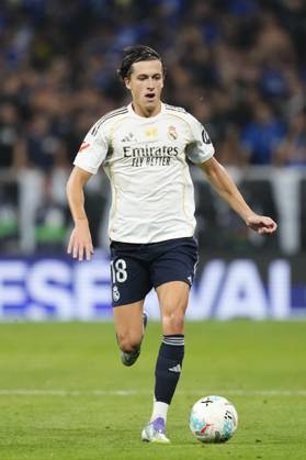 Real Oviedo v Real Madrid CF - LaLiga EA Sports Alvaro Carreras left-back of Real Madrid and Spain during the La Liga EA Sports match between Real Oviedo and Real Madrid CF at Carlos Tartiere on August 24, 2025 in Oviedo, Spain. Oviedo Spain Copyright: xJosexBretonx originalFilename:bretonhernandez-realovie250824_npIDP
