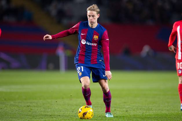 FC Barcelona, Barca v Atletico de Madrid: LaLiga BARCELONA, SPAIN - DEC 3: Frenkie de Jong of FC Barcelona in action during the Spanish La Liga league football match between FC Barcelona vs Atletico de Madrid at the Lluis Companys stadium in Barcelona, Spain on December 3, 2023. Catalonia Spain. Editorial use only. Please get in touch for any other usage. Copyright: x2025xAnadoluxAdriaxPuigx