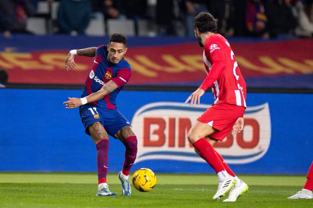 FC Barcelona, Barca v Atletico de Madrid: LaLiga BARCELONA, SPAIN - DEC 3: Raphinha of FC Barcelona in action during the Spanish La Liga league football match between FC Barcelona vs Atletico de Madrid at the Lluis Companys stadium in Barcelona, Spain on December 3, 2023. Catalonia Spain. Editorial use only. Please get in touch for any other usage. Copyright: x2025xAnadoluxAdriaxPuigx