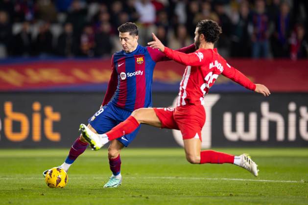 FC Barcelona, Barca v Atletico de Madrid: LaLiga BARCELONA, SPAIN - DEC 3: Robert Lewandowski of FC Barcelona in action during the Spanish La Liga league football match between FC Barcelona vs Atletico de Madrid at the Lluis Companys stadium in Barcelona, Spain on December 3, 2023. Catalonia Spain. Editorial use only. Please get in touch for any other usage. Copyright: x2025xAnadoluxAdriaxPuigx