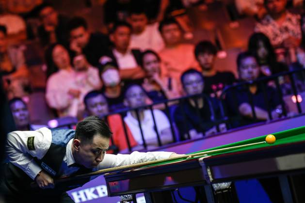 WUHAN, CHINA - AUGUST 30: Xiao Guodong of China plays a shot in the Final match against Gary Wilson of England on day 7 of the 2025 Wuhan Open at Optics Valley Gymnasium of HUST on August 30, 2025 in Wuhan, Hubei Province of China.  Copyright: xTaixChengzhex 111587811805