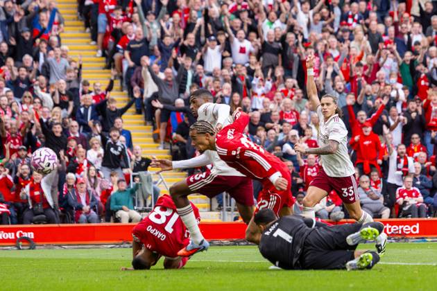 Football - FA Premier League - Liverpool FC v Arsenal FC LIVERPOOL, ENGLAND - Sunday, August 31, 2025: Liverpool s Hugo Ekitike shoots however it was ruled offsides during the FA Premier League match between Liverpool FC and Arsenal FC at Anfield. (Photo by David Rawcliffe Propaganda) LIVERPOOL Anfield MERSEYSIDE ENGLAND Copyright: xDavidxRawcliffex P2025-08-31-Liverpool_Arsenal-56