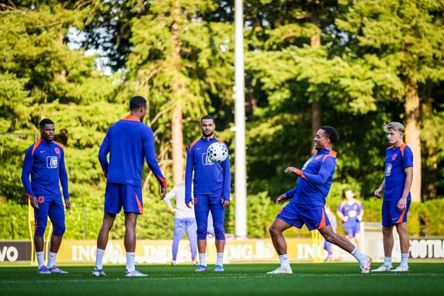 ZEIST , 01-09-2025 , KNVB Campus , season 2025 2026 , Dutch International football , Training session Netherlands , picture shows Netherlands player Denzel Dumfries , Netherlands player Cody Gakpo , Netherlands player Quinten Timber and Netherlands player Sem Steijn Training session Netherlands 01-09-2025  x30811756x Copyright: