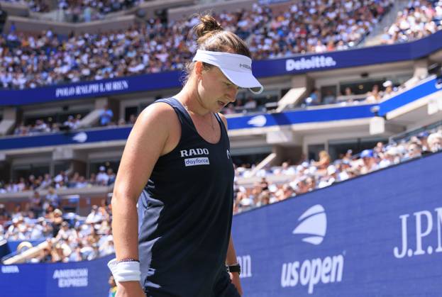September 2, 2025, Flushing Meadows, New York, USA: Barbora Krejcikova after losing a game during a match against Jessica Pegula on Day 10 of the 2025 US Open at USTA Billie Jean King National Tennis Center on Tuesday September 2, 2025 in the Flushing neighborhood of the Queens borough of New York City. JAVIER ROJAS PI Flushing Meadows USA - ZUMAp124 20250902_zaa_p124_022 Copyright: xJavierxRojasx