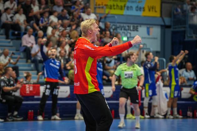 Daikin Handball Bundesliga, VfL Gummersbach MT Melsungen, 03 09 2025 Goalkeeper Bertram Obling VfL Gummersbach, 16 , Daikin Handball Bundesliga, VfL Gummersbach MT Melsungen, 03 09 2025, Schwalbe Arena, Gummersbach, Germany Copyright: xBEAUTIFULxSPORTS Henrichsx