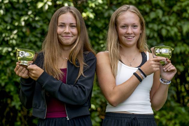 Tennis, US Open, Junioren Doppel, Shooting mit den beiden Siegerinnen in Prag