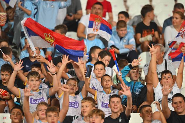 SERBIA vs ENGLAND SUPPORTERS football Serbia vs England FIFA World Cup, WM, Weltmeisterschaft, Fussball qualification match at Rajko Mitic stadium, Belgrade 09.09.2025 Foto: FOOTBALL, SERBIA, ENGLAND, FIFA WORLD CUP QUALIFICATIONS MATCH Beograd Rajko Mitic stadium Serbia Copyright: xMarkoxMetlas xMNxPressx